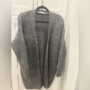 Zara Heather Gray Women's Knit Cardigan
